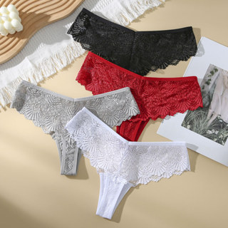 Calcinha Feminina FARDLY Oca De Renda Sexy Fio Dental De Algodão Cor Sólida Para Mulheres
