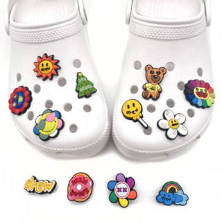 12pcs/set Shoe Charms Cute Cartoon PVC Para Sandálias Croc Unisex Kawaii Acessórios Sapatos