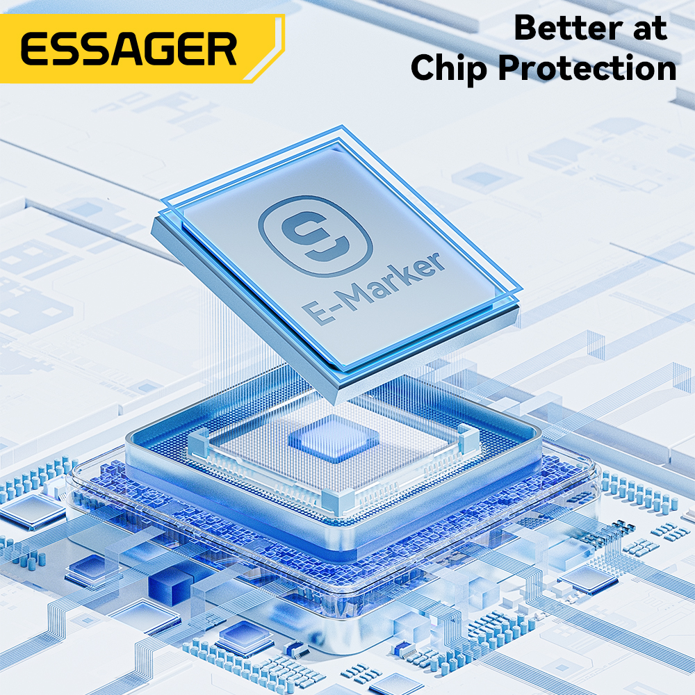 Cabo Essager 100W 5A Tipo C Cabo PD USBC Tipo-C Carregamento Rápido USB2.0 480Mbps Para Laptop Samsung Xiaomi IP Cabos · foto 2