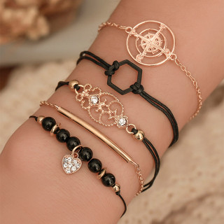 Pulseira Geométrica De 5 Pcs Tassel Européia E Americana