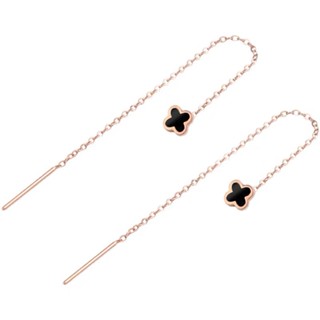 Brincos de Quatro Folhas Linha de Orelha de Trevo Fêmea 2022 Novo Estilo Brincos de Tassel Longo da Tendência Brincos de Luxo High-End Conjunto de Três Peças