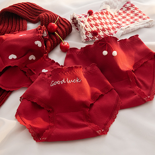 Calcinha Feminina AMVI Ano Novo De Algodão Sexy Para Vermelha Mais Lingerie