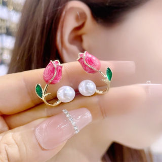 Coreano Tulipa Pérola 2023 Novo Estilo Da Moda Alto Temperamento Brincos Brincos