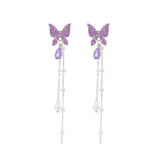 Brincos de Borboleta Doce Brincos de Pérola Longa Premium Pérola Longa Tassel Mulheres