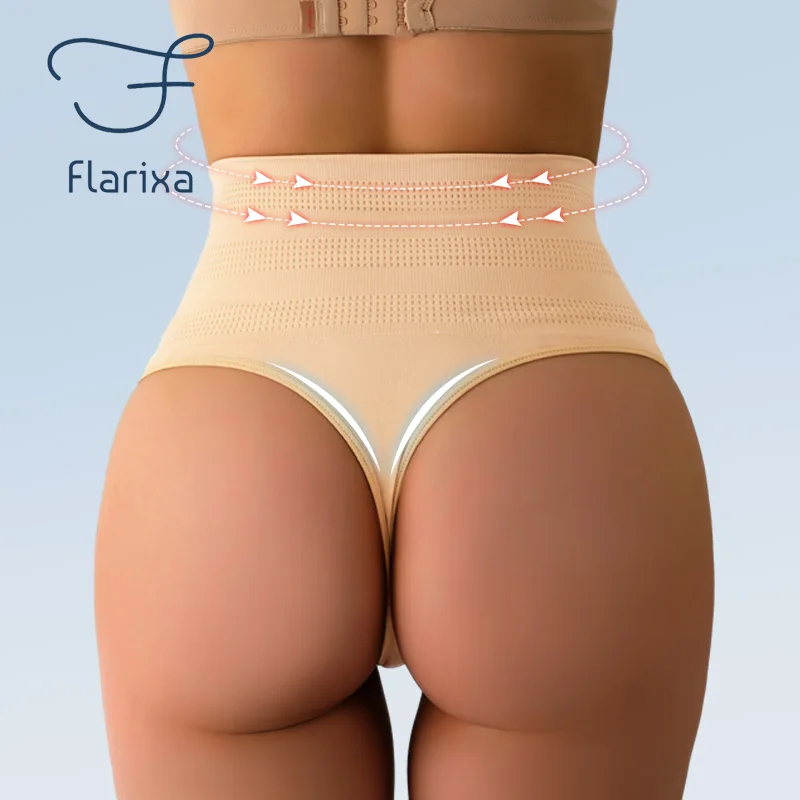 Flarixa Calcinha De Cintura Alta Controle Roupa Íntima Feminina Emagrecedora