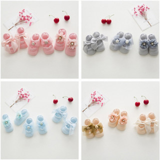 3 Pares/Set Cute Lace Flowers Recém-Nascidos Meias De Algodão Para Crianças