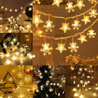 3m/1.5m Luzes De Natal Led Snowflake String Decorativas Criativas Estrela À Prova D