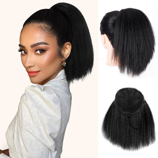 Cabeleira De 25cm Rabo De Cavalo YAKI Preto Sintético Extensão De Cabelo