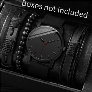 Relógio de Quartzo com Cinto Casual Homem + Pulseira de Couro