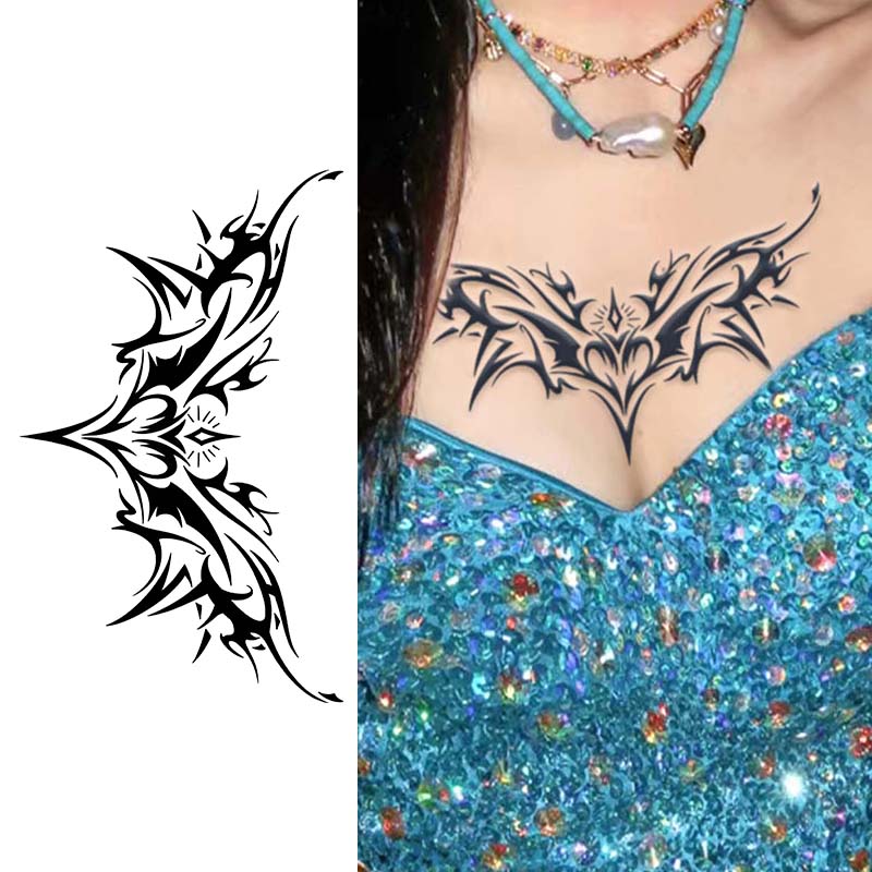 Adesivos De Tatuagem Temporária De Elemento , Designs Exclusivos Não Reflexivos Para Mulheres , Arte No Peito E Nas Cost