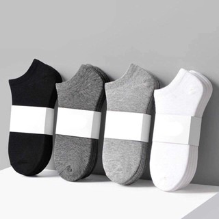 3 Pares Meias Femininas Esportivas Respiráveis De Barco Cor Sólida Algodão Confortáveis Tornozelo Branco Preto