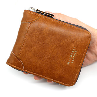 Carteira masculina única Carteira masculina curta Casual Carteira simples com zíper Carteira de moedas Retro pu Coin Purse