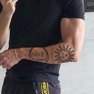 Simulação de Tatuagens Temporárias Não Refletivas Tatuagens Temporárias Não Refletivas Sun Moon Patterns Meninas