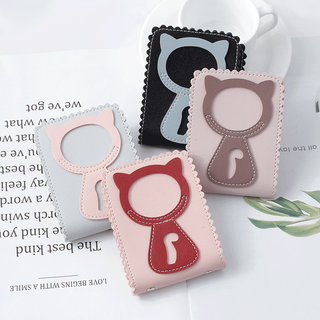 2 ranhuras para cartões PU Slots de couro Multi-Card Slots Saco de armazenamento de cartões de crédito Unisex Cute Printing Simple Texture Card Slots Card Bag
