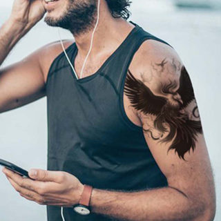 Simulação de Tatuagens Temporárias Não Refletivas Tatuagens Temporárias Não Refletivas Padrão de Águia Homens Mulheres Tatuagens Falsas