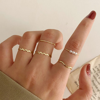 5 PCS /Set Anel de Moda Criativo de Estilo Simples Anel de Cauda