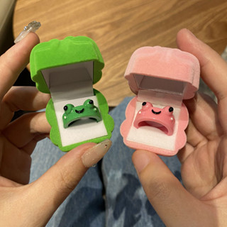 Lindo Anel em forma de desenho animado Casal de Presente de Namorada em Forma de Rã