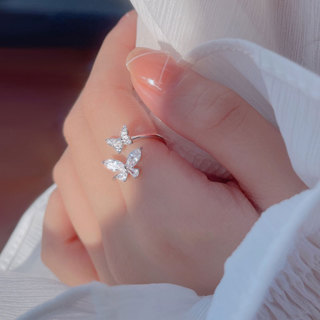 Micro-set Zircon Butterfly Ring Zircon Butterfly Ring Moda Mulher Adequada para Presentes