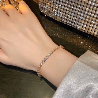 Zircônio Europeu Americano de 4mm Redondo de uma Fileira Cheia de Diamantes Pulseira de Cristal Ajustável de Cristal Jóias de Casal de Nascimento