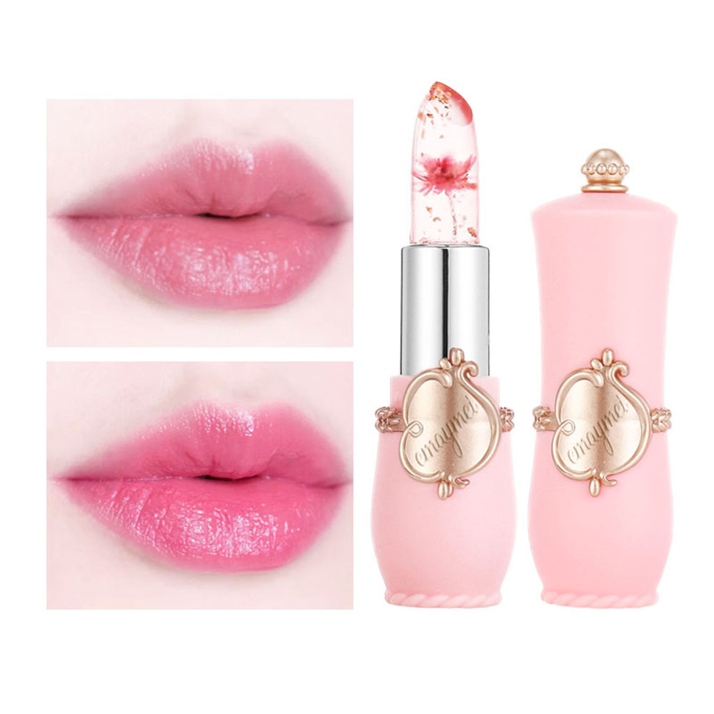 Batom De Maquiagem Hidratante Transparente Que Muda De Cor , Bálsamo Labial De Flor De Gelatina De 3.8g