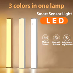 Luz LED Recarregável USB Noturna Sensor De Movimento Brilho Sem Fio Inteligente Iluminação Ajustável