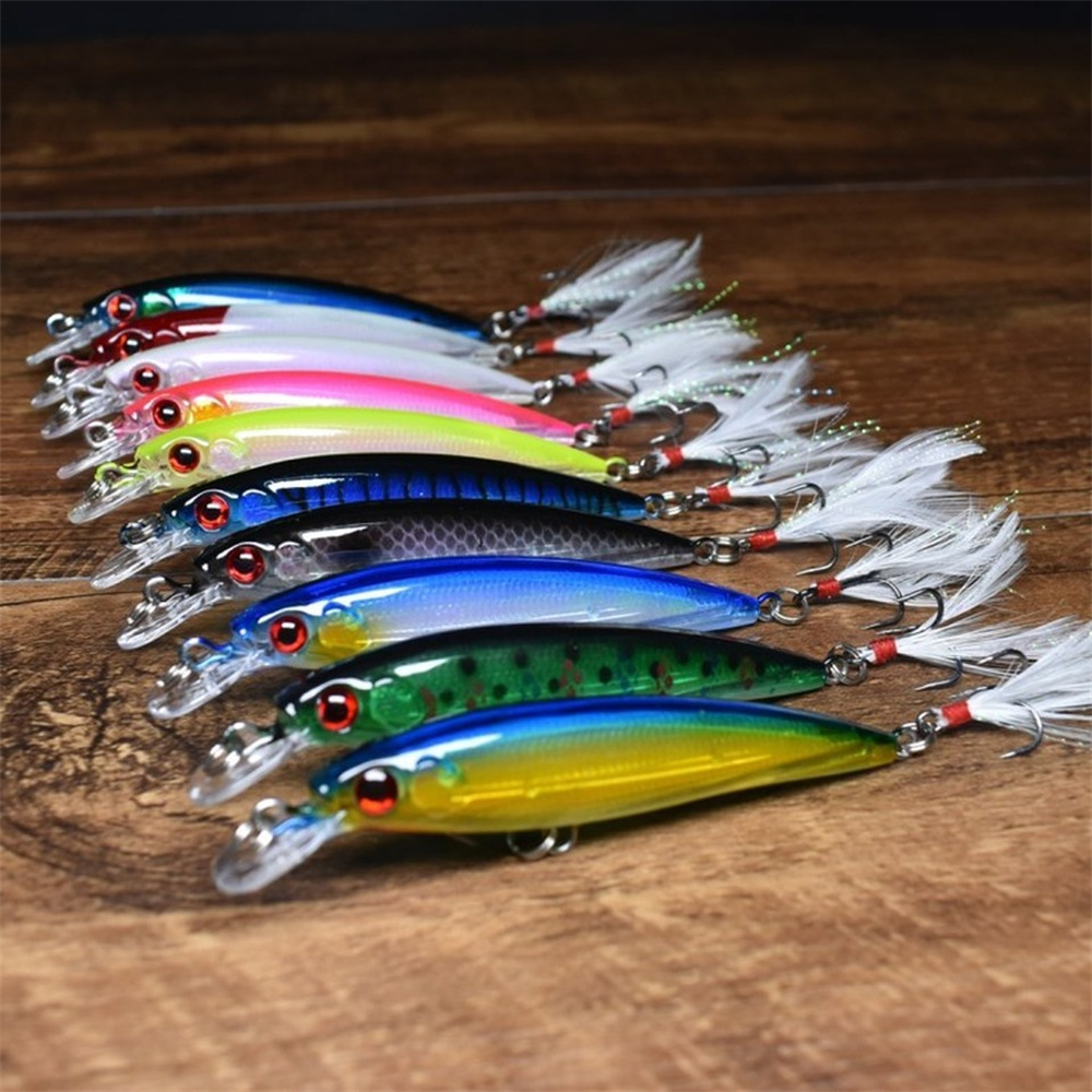 1 Peça 9cm 7g Isca De Pesca Premium Minnow 3D Olho Plástico Duro Artificial Gabarito Shaker Para Água Salgada Doce