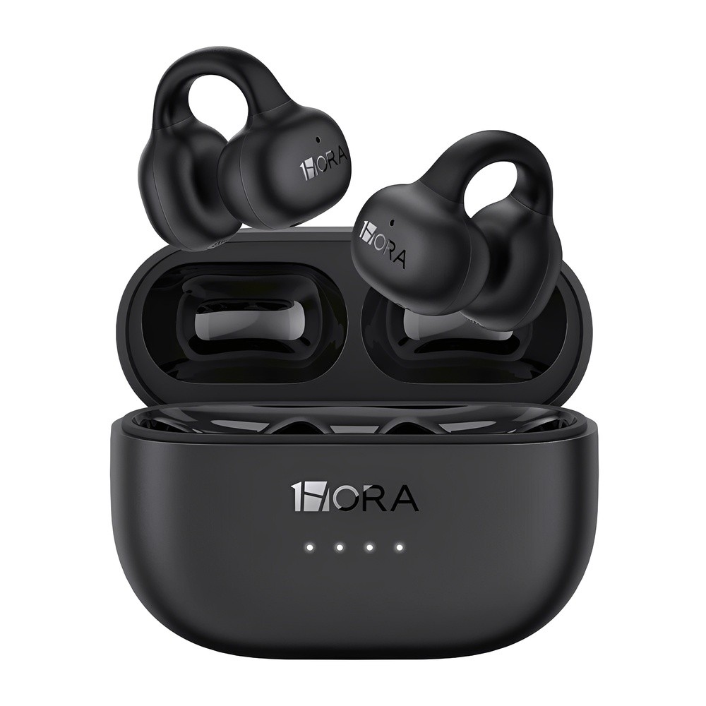 Fone de Ouvido Sem Fio 1Hora BT 5.3 Clipe Orelha Preto em Oferta na Shopee