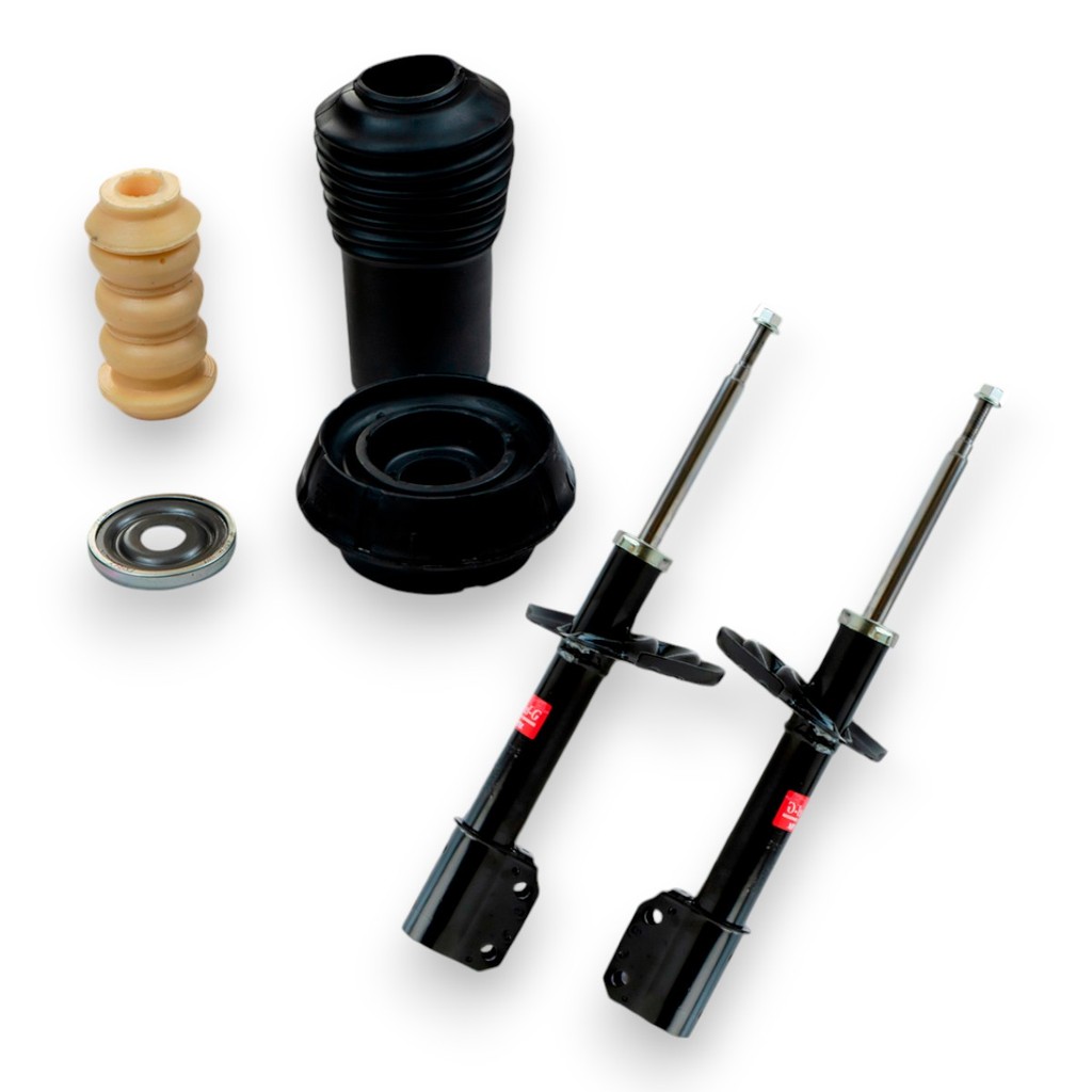 Par Amortecedor + Kit Suspensao Coifa Batente Coxim Dianteiro Kyb Renault Logan 1.0 2014-2020 Completo Original Kayaba