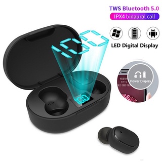 E6S Fones De Ouvido TWS Sem Fio Bluetooth 5.0 Display LED 9D Stero Fone Redução Ruído