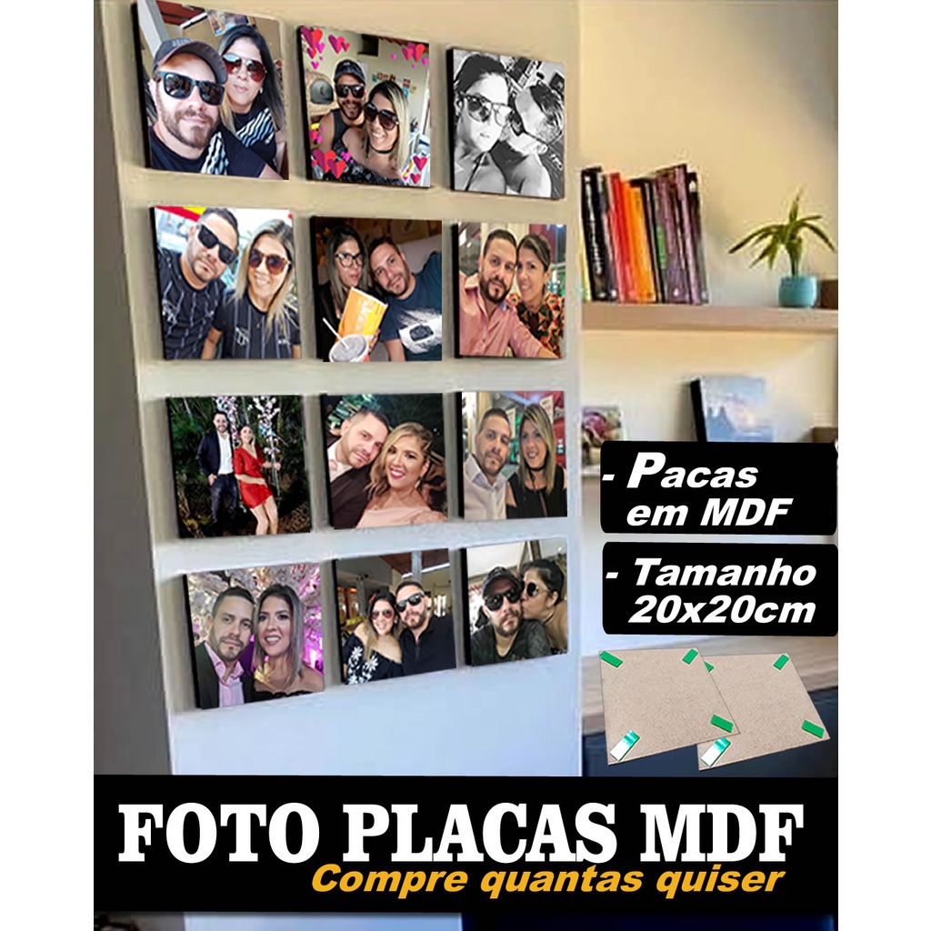 Quadros Placas Decorativas em MDF 20x20cm Personalizados com Suas Fotos ou as Imagens que Desejar