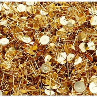 Base De Brinco P/ Colagem 8mm Dourado 100 pçs em Oferta na Shopee