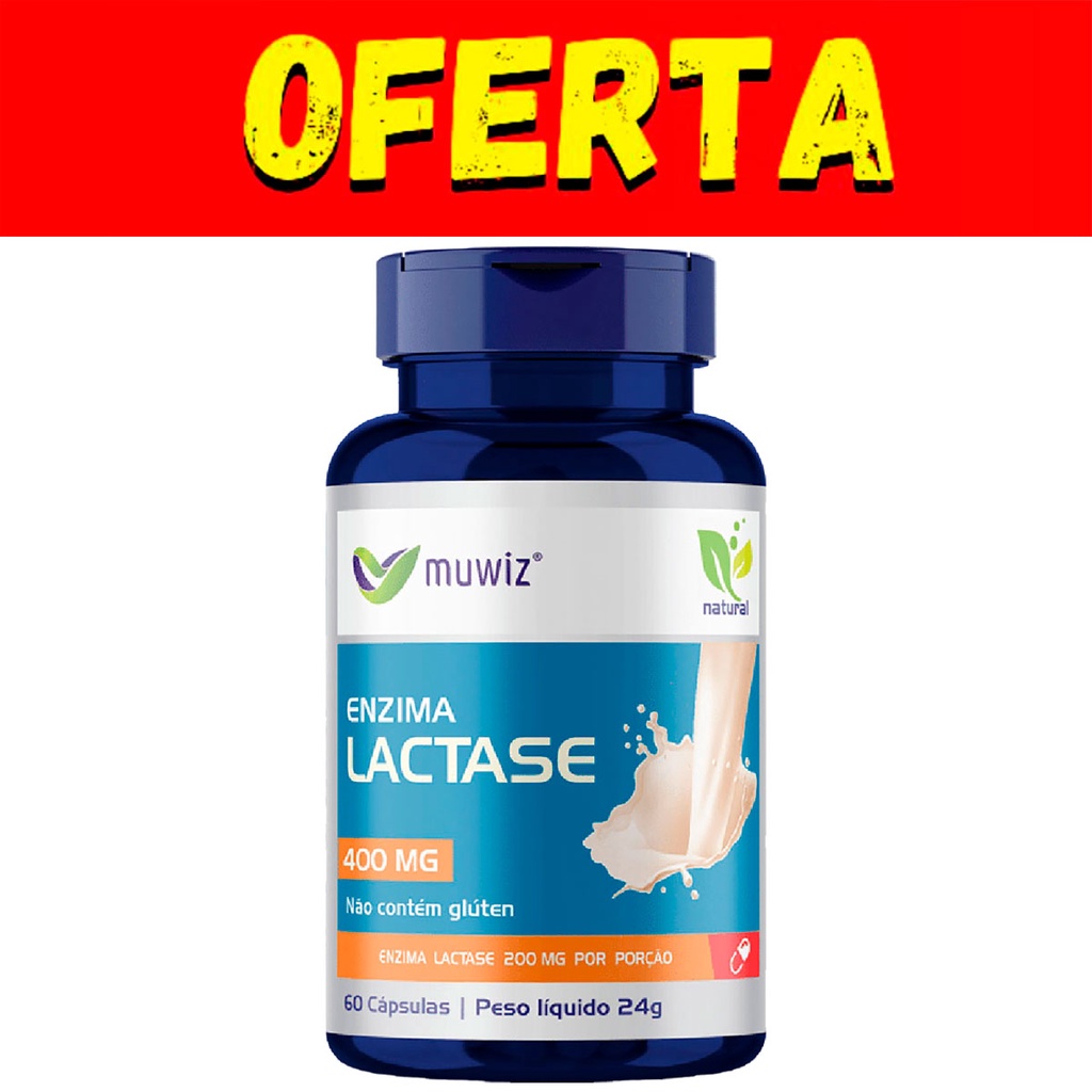 Enzima Lactase Muwiz 400mg 60 Cápsulas - Promo Especial