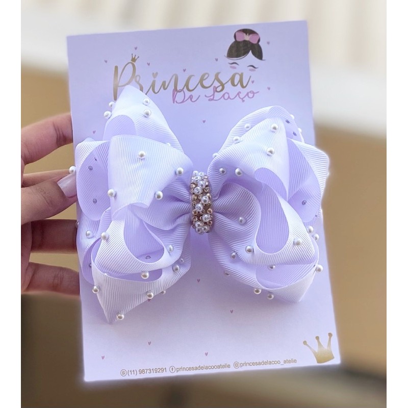 Laço luxo pérolas em Oferta na Shopee