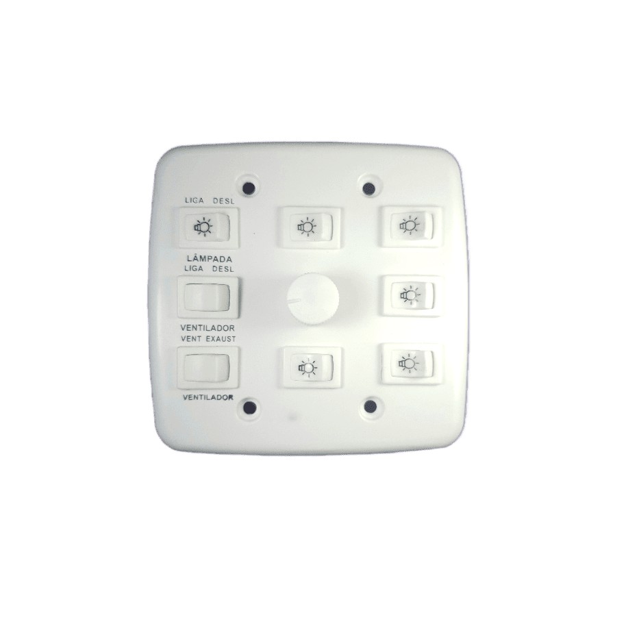 Controle Chave Para Ventilador De Teto 4x4 Dimer Rotativo Bivolt 110V / 220V 6 Interruptores de Luz