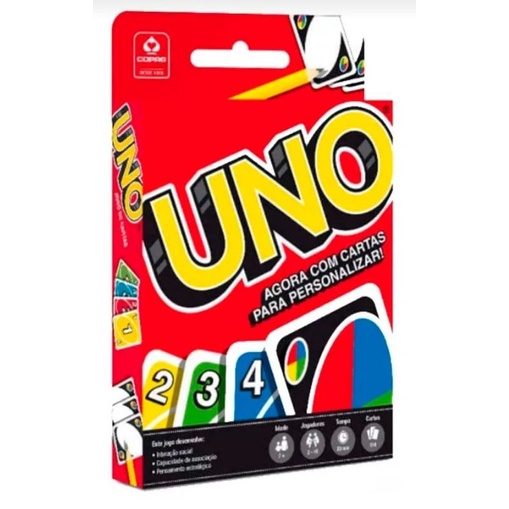 Jogo De Cartas Uno 114 Cartas Com Cartas Para Personalizar original