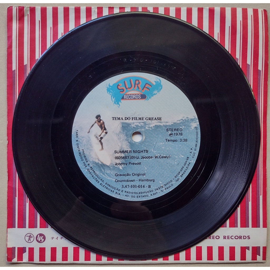 Compacto Tema Do Filme Grease Johnny Prevost 1978 Vinil 7
