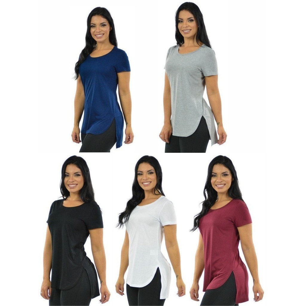 Blusa Mullet Tapa Bumbum Academia Blusinha Gola Redonda Feminino