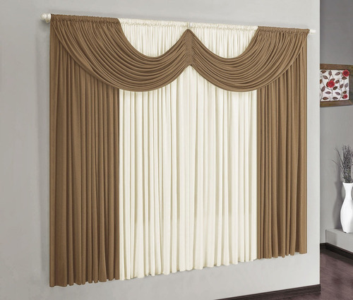 Cortina Para Sala e Quarto Riviera 2 Metros Varao Simples Varias Cores