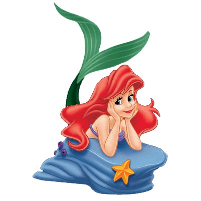 1 Adesivo A Pequena Sereia - Ariel - 9 cm - Alto Brilho