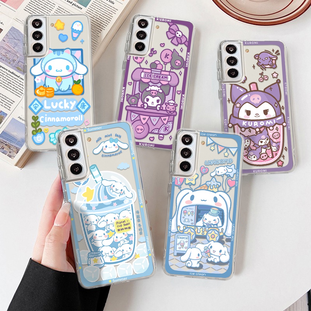 Capa Flexível Em Tpu Cinnamoroll kuromi Compatível Para Samsung Galaxy A22 # 4G A21S 5G A31 A32 A11 A33 Protetora Anti-Impacto Casais 5G A23