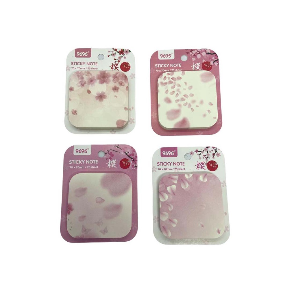 Bloco Adesivo Floral Sakura 70 x 70mm Stick Autoadesivo