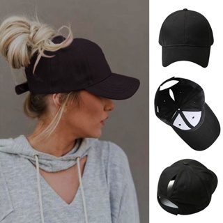 Boné de beisebol de rabo de cavalo cor sólida para mulheres primavera/verão chapéu de sol esporte ao ar livre corrida snapback chapéu bagunçado coque alto rabo de cavalo bonés de menina em Oferta na Shopee