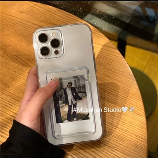 Capa Anti-Impacto Transparente Com Porta Cartão Para iphone 15 14 Pro Max 13 Pro Max/12 11 XR/XS/7/8 SE/2020/6