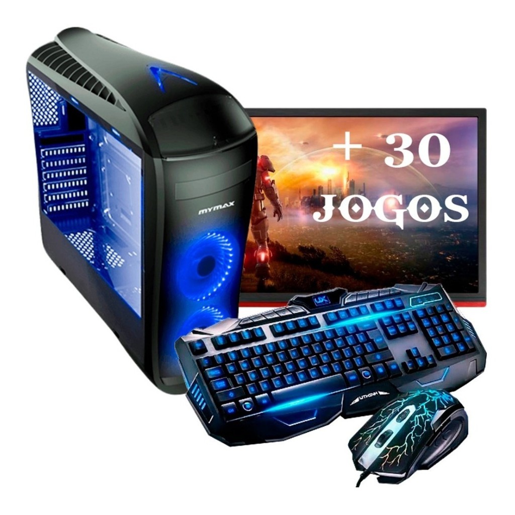 Pc Completo Gamer I5 7400, 1050 4gb , 21.5 8gb + 30 Jogos!