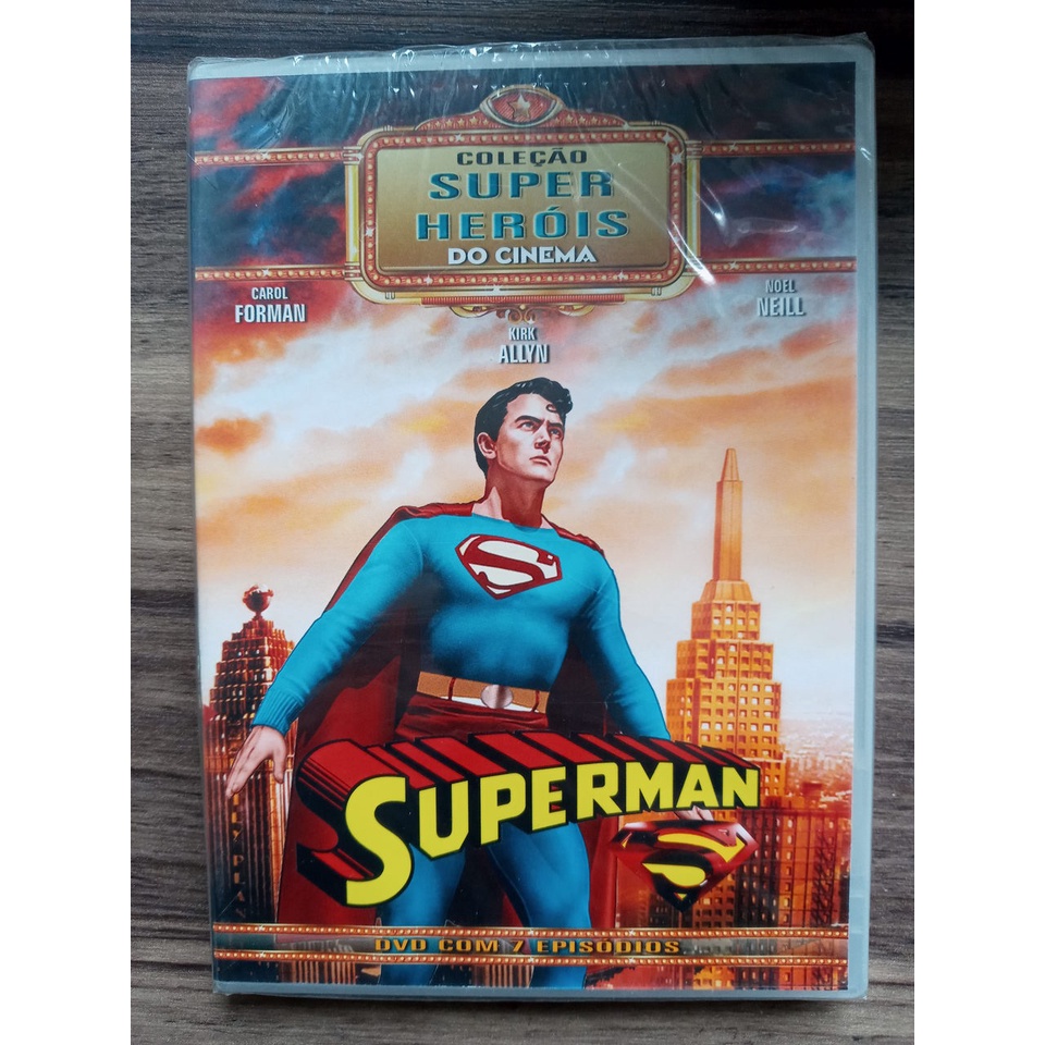 DVD Superman com Kirk Allyn - Coleção Super Heróis do Cinema com 7 episódios - Lacrado de Fábrica