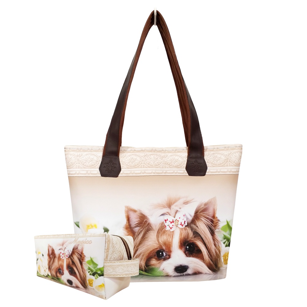 Bolsa Feminina Nécessaire Feminina Pet Adulto Cachorrinha Charmosa Magicc Bolsas BN-185