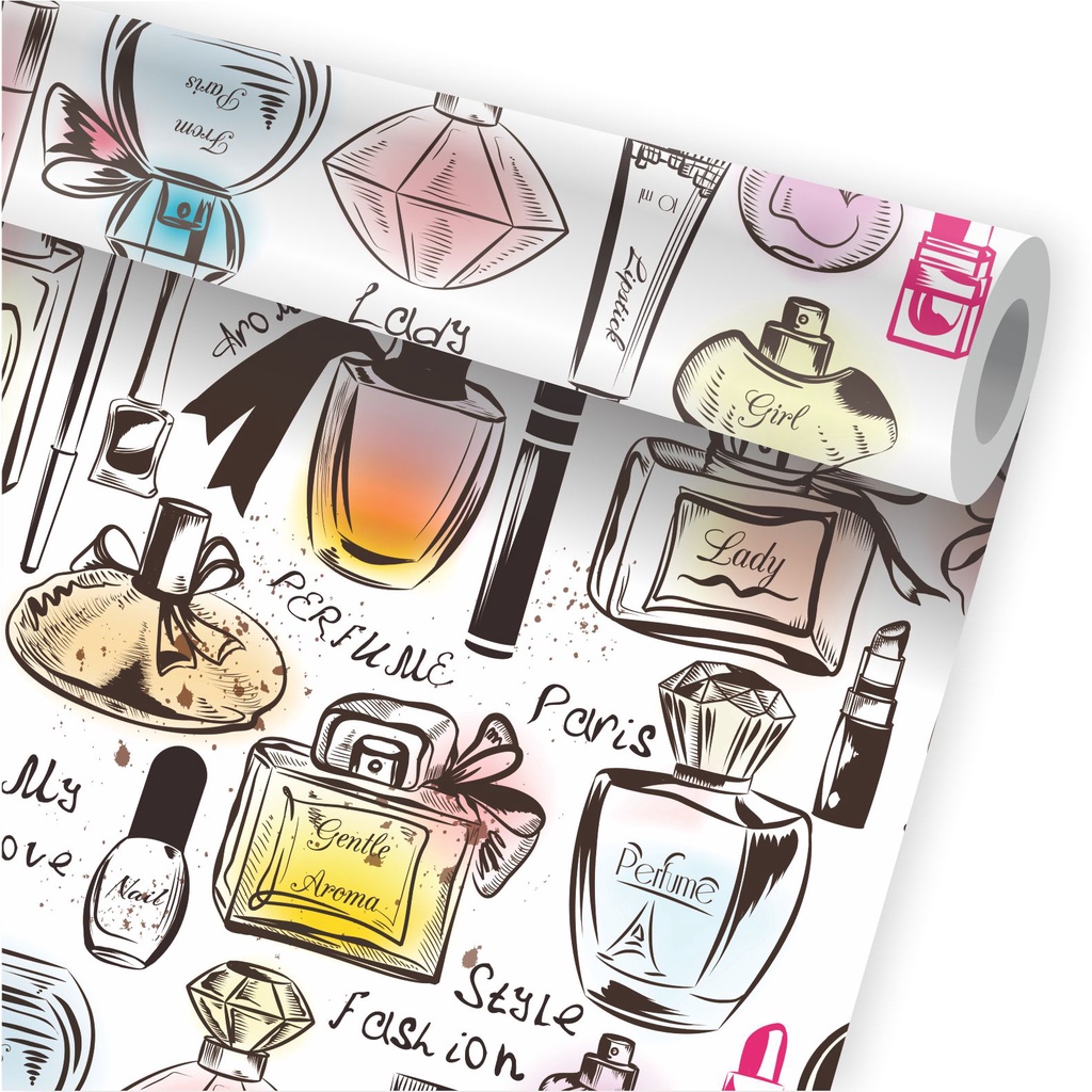 Papel De Parede Perfumaria Perfumes Fashion Kit 02 Rolos A580