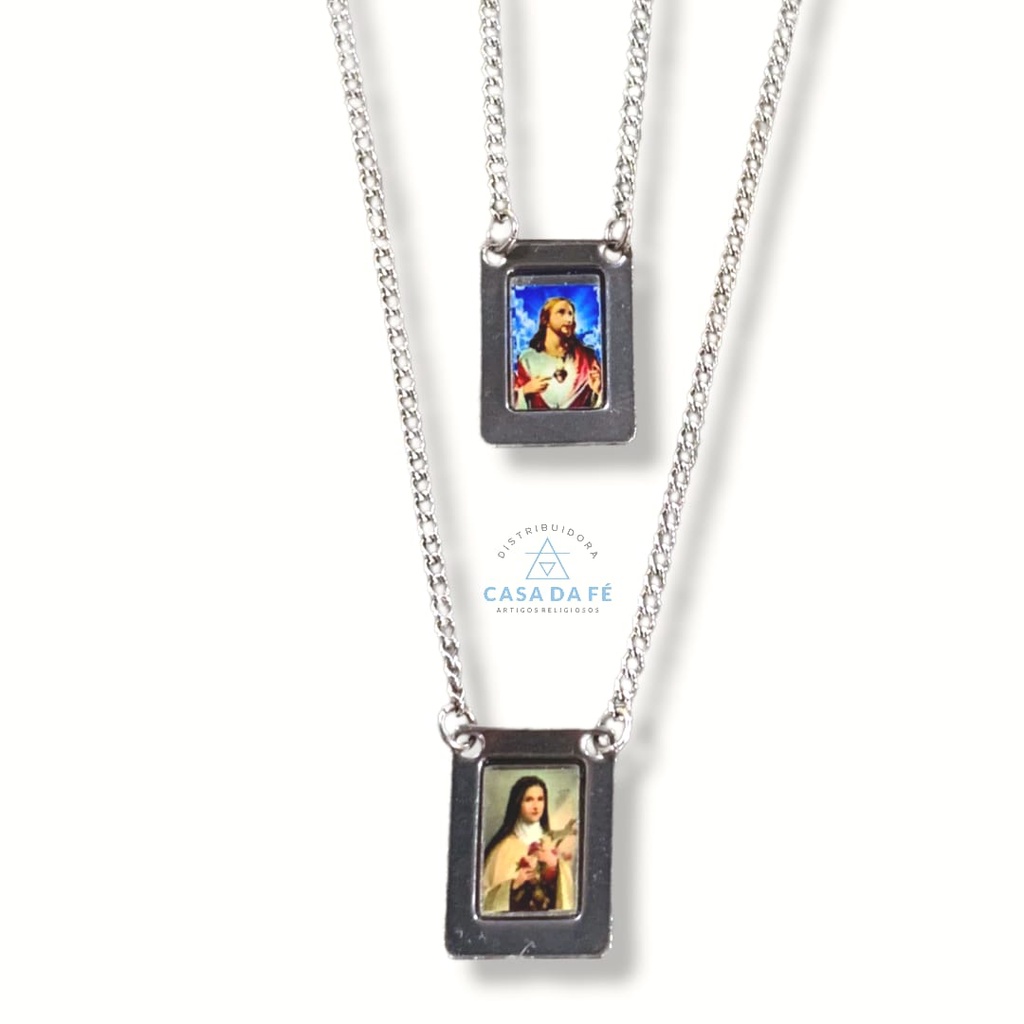 Escapulário Aço Inox Santa Terezinha Artigo Religioso em Oferta na Shopee
