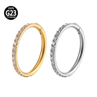 Piercing Argola Segmento Articulado Titânio Zircônia Cravejada | Septril, Rook, Conch, Nariz