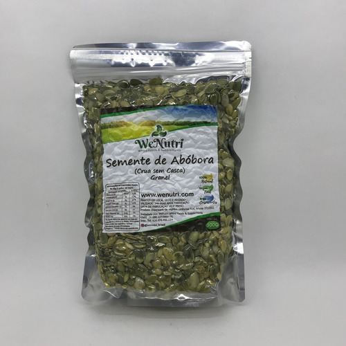 Semente De Abóbora Crua Sem Casca Sem Sal 1kg Wenutri